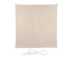 Relaxdays Toldo Vela Cuadrado, Impermeable, Protección Rayos UV, con Cuerdas para tensar, Beige, 3 x 3 m