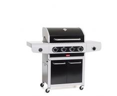 Barbecook Carro para Barbacoa de Gas con Tapa y termómetro de Barbacoa, Potente, 14 kW, Negro, 132 x 55,7 x 118,8 cm