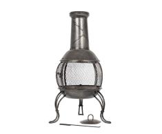 La Hacienda Leon Medio Negro - Estufa de Exterior - Chimenea Exterior - Brasero - Brasero Exterior - 38x38x90cm