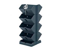 Pack 2 maceteros verticales Prosperplast Mini Cascade de plastico en color antracita 19,5 (largo) x 11,4 (ancho) x 47,5 (alto) cm con 2 tijeras de jar