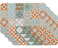 Venilia Set 59117 Rewind Brick-Juego de manteles Individuales, Polipropileno, 45 x 30 cm, 4 Unidades, carbón