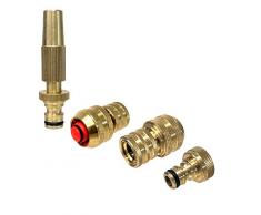Conexiones premium de tubería manguera 19 mm jardín latón; conectores grifo; enlace manguera; lanza metálica de riego; rosca a grifo 3/4