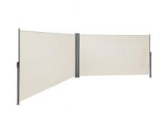 SONGMICS 2 x 6 m, Alto x Largo, Toldo Lateral para Balcón, Patio, Terraza y Jardín, Montaje en el Suelo, Protección de Privacidad, Persiana Lateral, Beige GSA400E