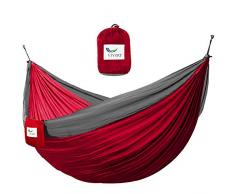 Vivere Hamaca portátil, Nailon y Color carmesí/carbón para Camping