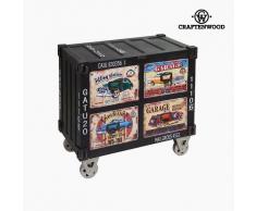 Mesita de Noche Mdf Papel (4 cajones) (66 x 37 x 63 cm) by Craftenwood