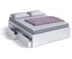 Mueble cama de color blanco con 4 cajones