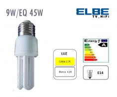 Bombilla ELBE 3U Rosca Estrecha 45W Bajo Consumo 9W
