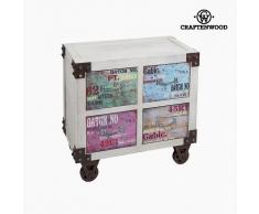 Mesita de Noche Mdf Papel (2 cajones) (66 x 37 x 63 cm) by Craftenwood
