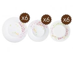 Vajilla de vidrio opal Ipomee Luminarc 18 piezas