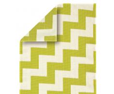 Alfombra Tejido reversible de vinilo Crudo y Verde