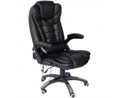 Silla de Oficina y Escritorio tipo Sillón Giratorio Reclinable y Elevable HomCom Negro