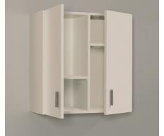 Armario de colgar multiusos con 2 puertas y 2 estantes extraÃbles Blanco