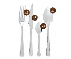 Set de 24 cubiertos Bidasoa Kala en acero inoxidable