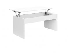 Mesa de Centro Elevable con Diseño en Blanco