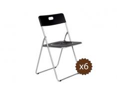 Pack 6 uds Silla plegable Easy Negro
