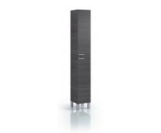 Columna de baño con doble puerta y estantes metálicos Gris Ceniza