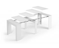 Mesa multifunción extensible con 5 posibles posiciones Blanco Brillo