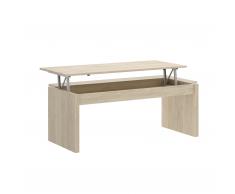 Mesa centro elevable Marrón