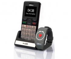 Maxcom mm715bb teléfono móvil senior con pulsera sos 1.8 cámara radio fm linterna
