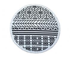 Toalla grande redonda Polyester negra y blanca Diametro 150cm