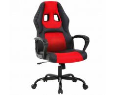 Silla Gaming Oficina Racing Escritorio PC y Videojuegos Negro Rojo