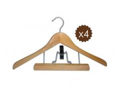 Percha Madera con Pinza Jocca 44x1.2x23cm - Pack de 4