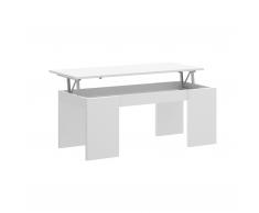 Mesa salón elevable blanco