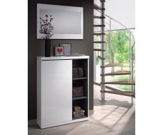 Mueble para el recibidor con zapatero y dos estantes + Espejo