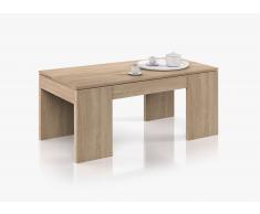 Mesa de diseño elevable para tu salón color roble