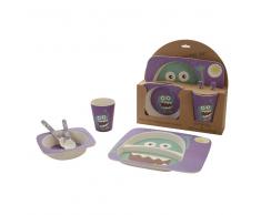 Vajilla de bambú biodegradable Purple Monster 5 pz