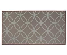 Alfombra Tejido de vinilo Gris y turquesa - Ribete Marrón