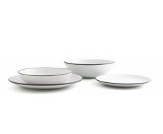 Vajilla Completa de Gres 19 piezas Luminarc Gres Rustik blanca redonda