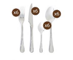 Set de 24 cubiertos Bidasoa Ottoman en acero inoxidable