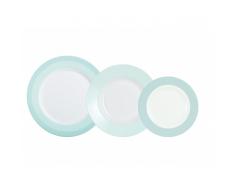 Vajilla de Opal 18 piezas Luminarc Blanquise Raya Azul Claro
