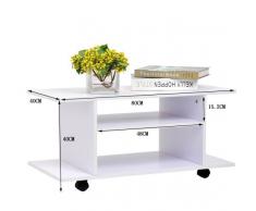 Mueble para Televisión con Ruedas tipo Mesa TV móvil Blanco