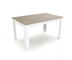 Mesa de comedor YSEL Blanco y Roble 90*135-185 (Extensible)