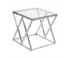 Mesa Auxiliar Acero inoxidable Vidrio (55 x 55 x 55 cm)
