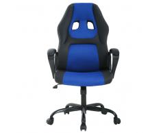 Silla Gaming Oficina Racing Escritorio PC y Videojuegos Negro Azul