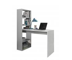 Mesa escritorio + estanterÃa de 5 huecos reversible Blanco Artik
