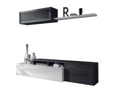 Conjunto de muebles para tu salón en blanco y gris ceniza