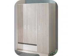 Armario juvenil 3 puertas Leo Blanco y Madera