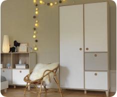 Blanco Armario Bebé PERLA Blanco y Madera
