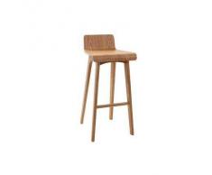 Taburete / silla de bar diseño madera natural escandinavo BLATIK - Miliboo