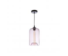 Lámpara de techo moderna cristal transparente rosa MILAN - Miliboo