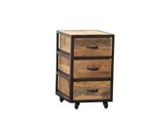Cajonera de escritorio industrial madera maciza INDUSTRIA - Miliboo