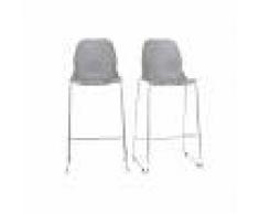 Taburetes de bar modernos apilables grises 76.5 cm - lote de 2 TROCADERO - Miliboo