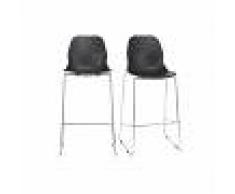 Taburetes de bar modernos apilables negros 76.5 cm - lote de 2 TROCADERO - Miliboo
