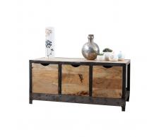 Cajonera / zapatero industrial de madera maciza y metal ATELIER - Miliboo