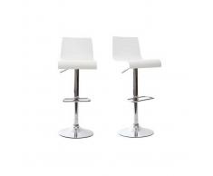 Lote de 2 taburetes de bar NEWSURF de color blanco - Miliboo