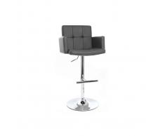 Taburete de bar diseño PU gris BLAKE - Miliboo